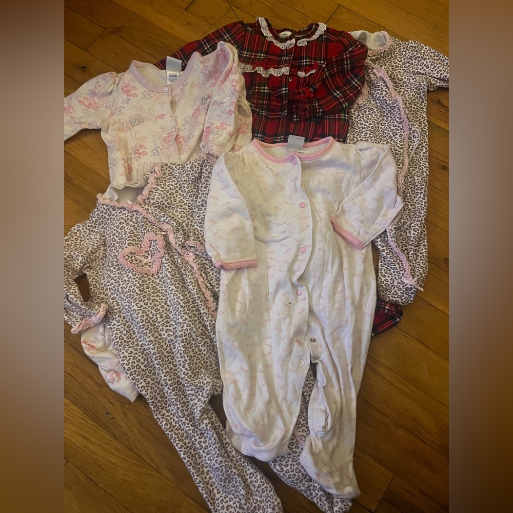 Little Me Baby Sleepwear bundle - Pink and Red Plaid